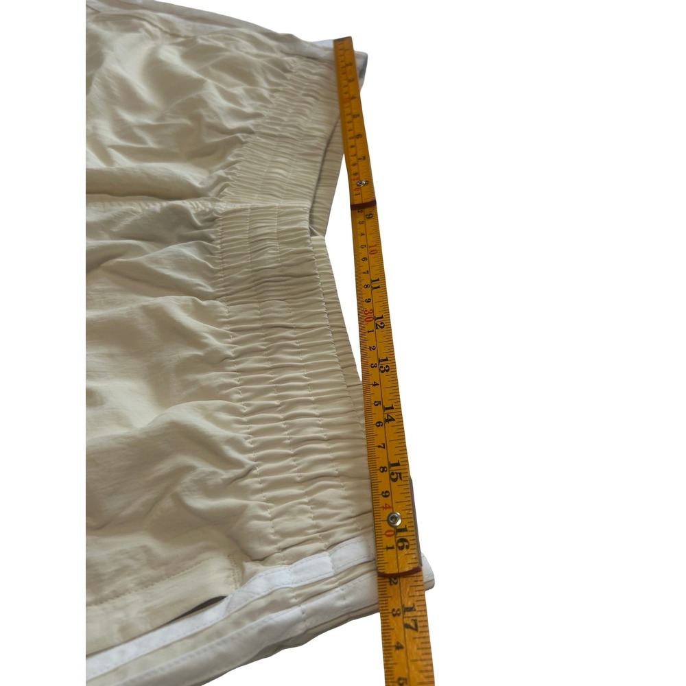 Adidas Originals Mens 3-Stripe Nylon Shorts Cream Off-White XL Trefoil Athletic - Picture 5 of 6